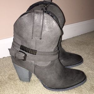 Gray Western style booties